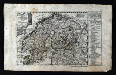 1796 Johann Probst Map Sweden Norway Finland Denmark Stokholm Scandinavia Baltic - Image 1 of 3