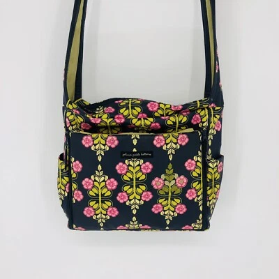 Petunia Pickle Bottom Black Green Pink Floral Shoulder Strap Diaper Bag W/ Pad - Изображение 1 из 4