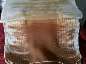 Vintage Vera Verasheer Silk Blend Oblong Scarf Gold Russet Ombre Handrolled Edge - Picture 1 of 5