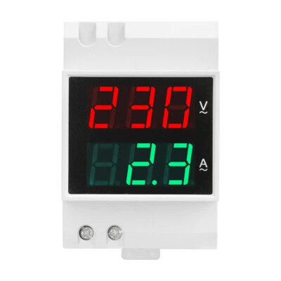 3-digit Display Rail Single-phase AC220V Voltage Current Meter AC80-300V100A - Image 1 of 4