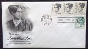Scott 1844 1857 FDC Great Americans Series 3 Singles Art Craft Cachet - Picture 1 of 3