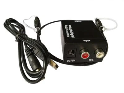 Analog To Digital Audio Converter Adapter SPDIF Coaxial L/R RCA&Optical Toslink - Image 1 of 4