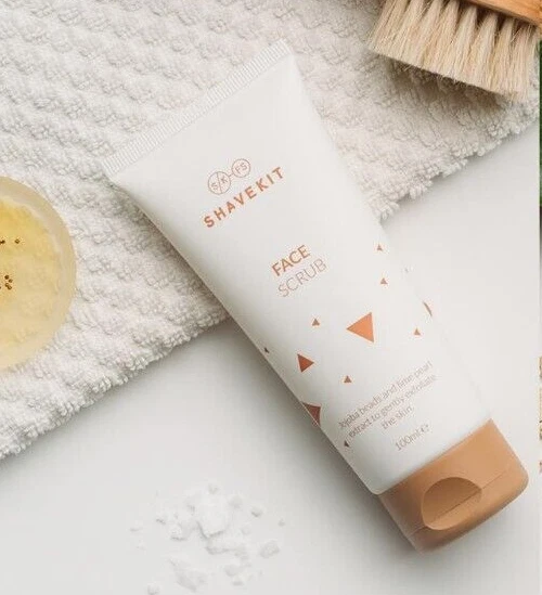 S/K SHAVE KIT 100ml Face Scrub ~ Jojoba & Lime Pearl Extracts~ Gently exfoliate Skin