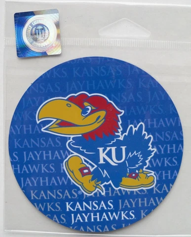 NCAA 1 Pair Kansas Jayhawks Magnets 4" Diameter Cover