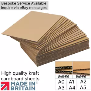 Corrugated Cardboard Sheet Craft Divider Pads Double / Single, A0 A1 A2 A3 A4 A5 - Picture 1 of 1