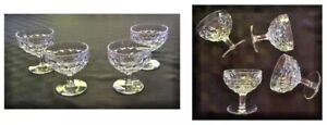 VINTAGE Fostoria Champagne Sherbet Glasses AMERICAN CLEAR 8 oz Cube 4-Piece Set