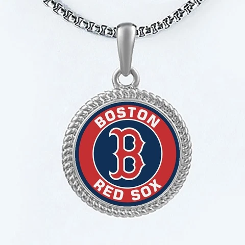 Boston Red Sox Womens Mens Link Chain Pendant Necklace w Gift Pkg D22 Cover