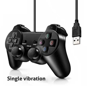 Manette Filaire PC Joypad Noir Video Games Gaming Controller Black USB Cable - Photo 1/4