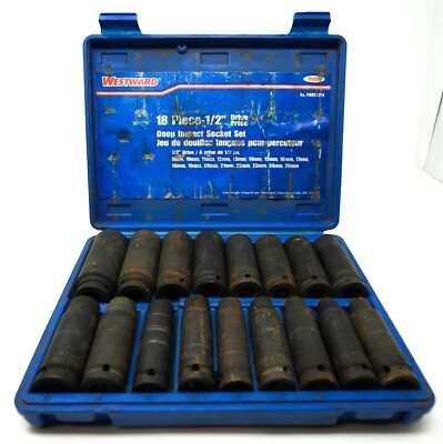 Westward [PMDK1218] 17-Socket 1/2"-Drive Metric Deep Impact Socket Set - Image 1 of 2