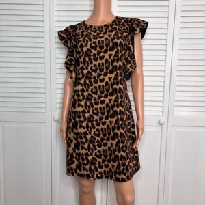 LAUNDRY by Shelli Segal Leopardenmuster Flatterärmel Kleid Größe 6 - Bild 1 von 8