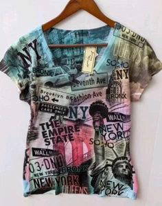 Sweet Gisele New York Women Top Size L -XL New York Images Studded Made in USA - Picture 1 of 5