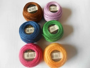 Pack de 6 bolas de algodón DMC perla 8 colores surtidos - los colores pueden variar - Imagen 1 de 2