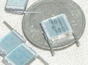 10 SIEMENS SQUARE STACKED METALLIZED FILM CAPACITOR .1UF 100NF 100V 10% 104 USA