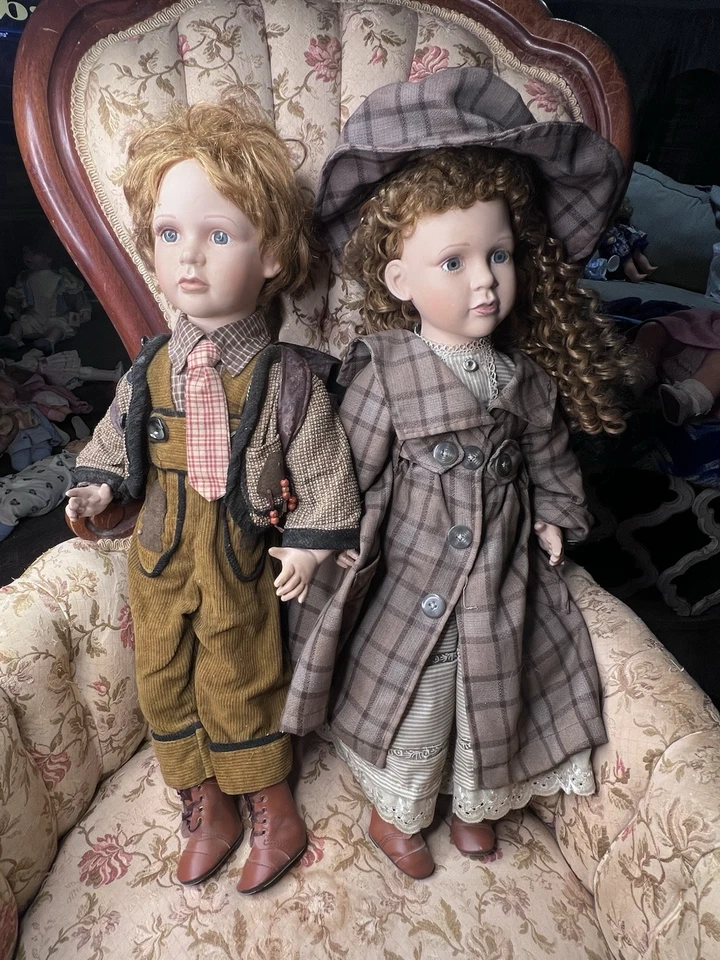 26” Vintage Ashley Belle Porcelain Dolls Couple  - Image 1 of 1