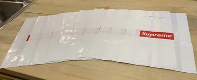 "10 bolsas de compras de plástico blancas Supreme originales logotipo de caja roja 14 X 10"" br nuevas"  Foto 1 de 4