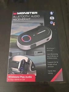 Monster Receptor de Audio Bluetooth Kit Completo, Negro (MBA9-1009-BLK) Nuevo en Caja  - Imagen 1 de 10