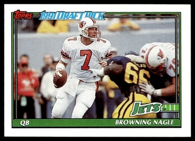 1991 Topps Browning Nagle Rookie New York Jets #481 - Image 1 of 2