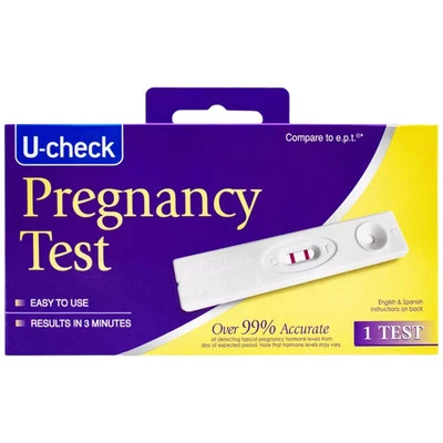 Prueba de embarazo U-Check - Fácil de usar, 99% de precisión, 1 prueba Foto 1 de 2