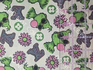 Custom 100% Cotton Woven Fabric The Grinch Stole Christmas Cheetah 1/4 yard 9X56 - Picture 1 of 2