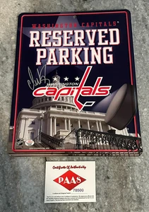 Letrero de estacionamiento de metal autógrafo firmado por Alexander Ovechkin Washington Capitals certificado de autenticidad - Imagen 1 de 3