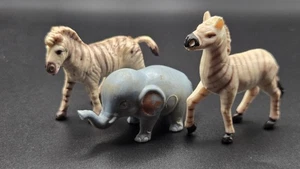 Cebras y bebé elefante vintage de PVC Hong Kong - Imagen 1 de 8