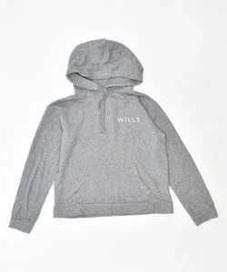 JACK WILLS Womens Hoodie Jumper UK 10 Small Grey Cotton BE03 - Picture 1 of 4