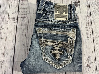 Pantalones de mezclilla para hombre Rock Revival talla 29 X 30 mate rectos EXCELENTE estado 0576 Foto 1 de 4