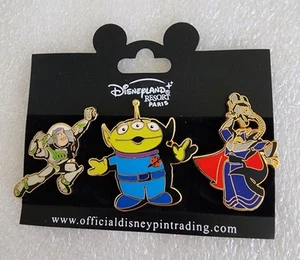 DISNEYLAND RESORT PARIS ~ JUEGO DE 3 PINES TOY STORY ~ BUZZ~ALIEN~ZURG~ ¡ENVÍO GRATUITO! - Imagen 1 de 11