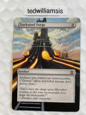 Darksteel Forge MtG Darksteel Hand Painted Altered Art Extended & Borderless - Image 1 of 4