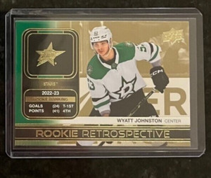 2023-24 UD SERIES 1 WYATT JOHNSTON ROOKIE RETROSPECTIVE GOLD PARALLEL #RR-7