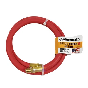 Manguera de aire de goma Continental 3 pies x 3/8 pulgadas 250 PSI resistente al aceite roja 10368 - Imagen 1 de 6
