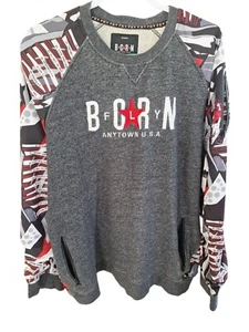 Born Fly Herren 3XL Sweatshirt Graffiti Print Pullover Reißverschlusstaschen Mehrfarbig - Bild 1 von 6