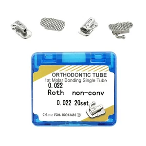 Kit 20 Tubos Bucales Ortodoncia Roth 0.022 Primer 1er Molar Base Malla Adhesivable - Imagen 1 de 12