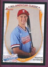 2013 TOPPS PERFECT GAME ALL AMERICAN CLASSIC BRAXTON DAVIDSON TRUE ROOKIE CARD