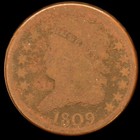 1809 CLASSIC HEAD HALF CENT ✪ VG VERY GOOD DETAIL ✪ SCARCE DATE COIN ◢TRUSTED◣