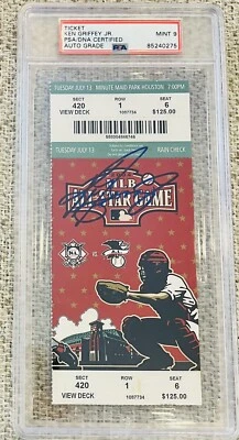 2004 MLB ALL-STAR TICKET SIGNED KEN GRIFFEY JR PSA/DNA MINT 9 AUTOGRAPH - Image 1 of 3