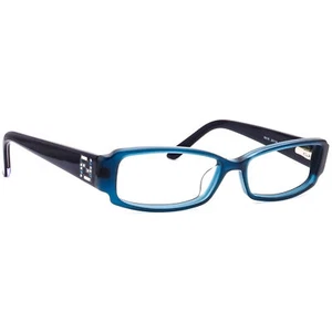 Fendi Eyeglasses F957R 425 Blue with Crystals Rectangular Frame Italy 52[]14 135 - Picture 1 of 6