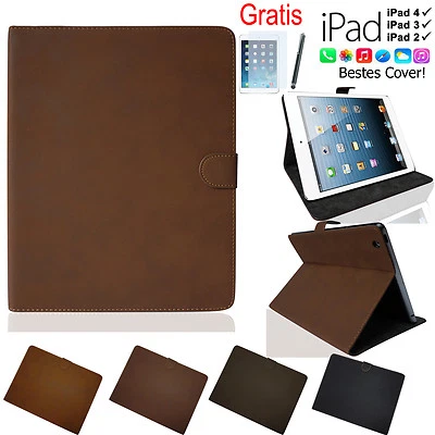 2 x VELOURS Style Case für iPad 4 3 2 Schutz Hülle Smart Cover Tasche Etui Folie - Bild 1 von 4
