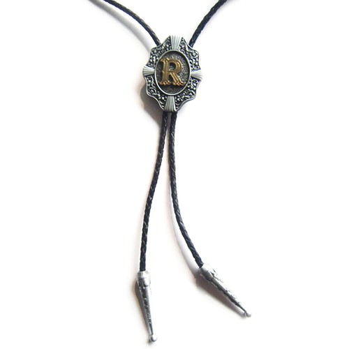 Western Letter R Bolo Tie Necktie Western Cowboy Rodeo Saloon Initial ...
