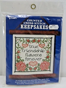 Vogart Counted Cross Stitch Keepsakes 208K "true friendship flowers forever" - Picture 1 of 7