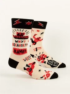 Calze da uomo blu Q Crew Pro da wrestling taglia 7-12 regalo divertente nero rosso bianco - Foto 1 di 1