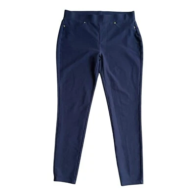 Michael Michael Kors Pull On Dress Pants Womens Size L Navy Blue Preppy Career - Image 1 of 4