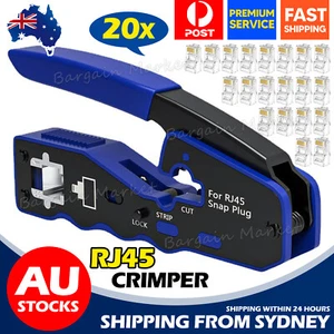RJ45 Crimper EZ Cat 5e 6 7 HD Pass Through Network Connector Tool Crimping Plier - Picture 1 of 9