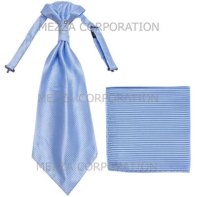 Nuevo Vesuvio Napoli Para hombres Poli Poli Poli Poli Poli Poli Poli Poli Poli Corbata Corbata Pañuelo Rayas Azul Claro Foto 1 de 4