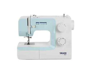Máquina de coser plateada 301 - 9 puntadas con ojal de 4 pasos y enhuesador automático - Imagen 1 de 4