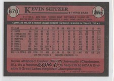 1989 Topps Blank Front Kevin Seitzer #670