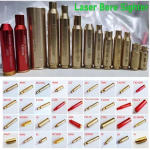 Red Laser boresight CAL 7MM/9MM/223/308/7.62/12GA/12GA/38 Cartridge bore sighter - Picture 1 of 48