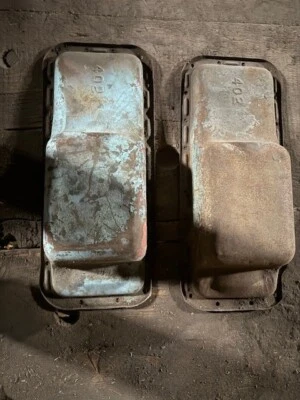 Pan de aceite original Big Block Mopar 402 Chrysler Dodge Plymouth 383-440 OEM Foto 1 de 2