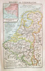 1904 Antique BELGIUM NETHERLANDS Geography MAP ART Lithograph PRINT