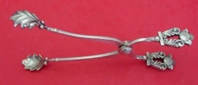 Acorn by Georg Jensen Sterling Silver Ice Tong GI Mark 6 1/8" Serving Heirloom Foto 1 de 2
